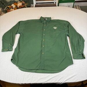 Green Bay Packers Long Sleeve Button Up Shirt Men's‎ XL Green Cotton NFL